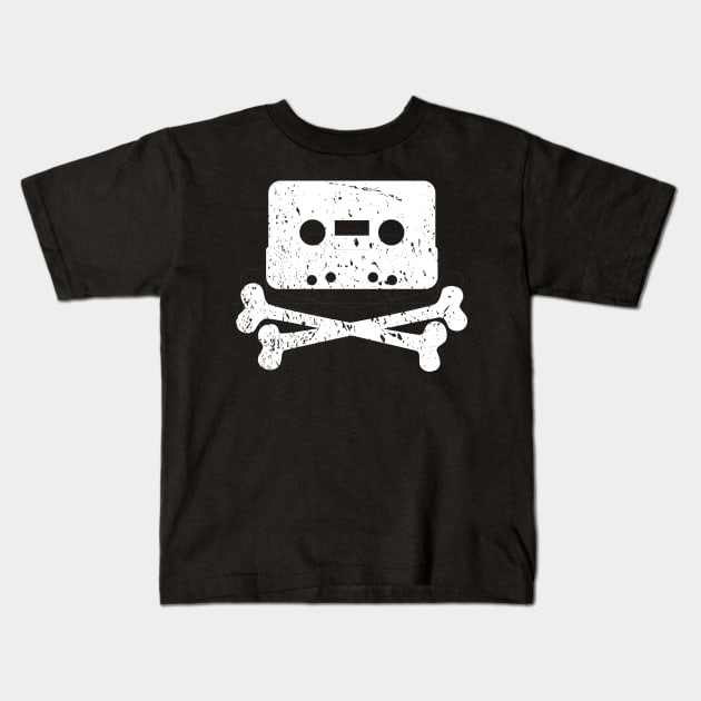 Cassette Tape Cross Bones Kids T-Shirt by Oolong